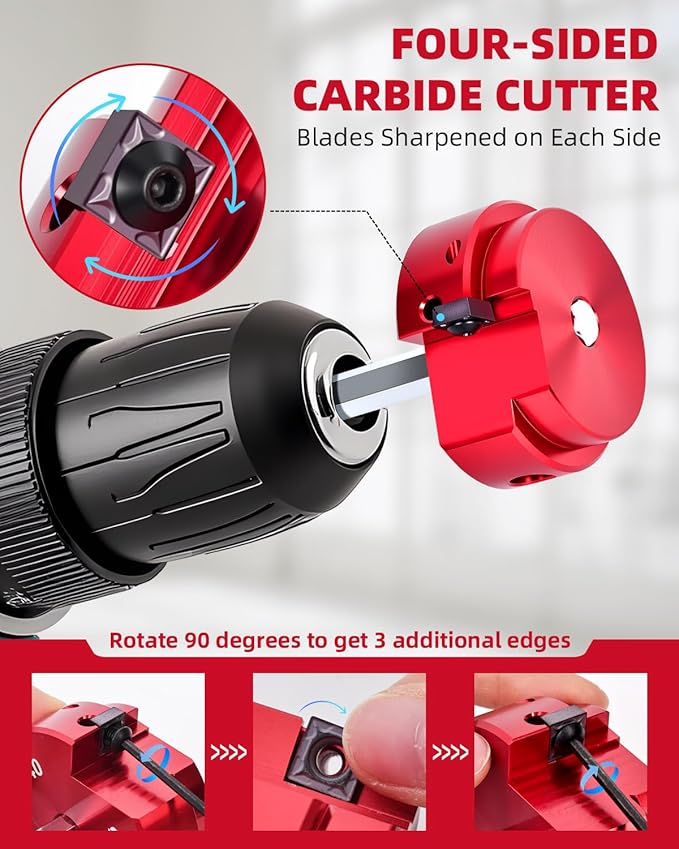 Erayco 1-1/4" PVC Pipe Reamer, Plastic Pipe Fitting Reamer Tool, Fit into Standard 1/2" Drills, PVC Fitting Saver for SCH40 PVC CPVC ABS Pipe (1-1/4 Inch)