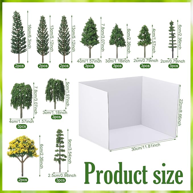 MiniInflat 34 Pcs Diorama Supplies Kit Artificial Model Trees Rainforest - Image 2