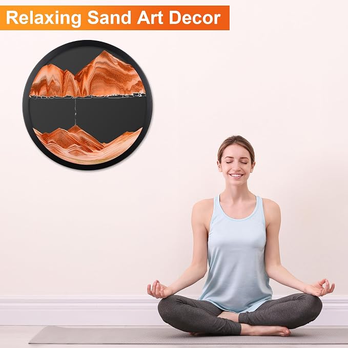 Mtadmai 24" Moving Sand Art, 3D Sand Art Pictures Deep Sea Sandscape Living - Image 3