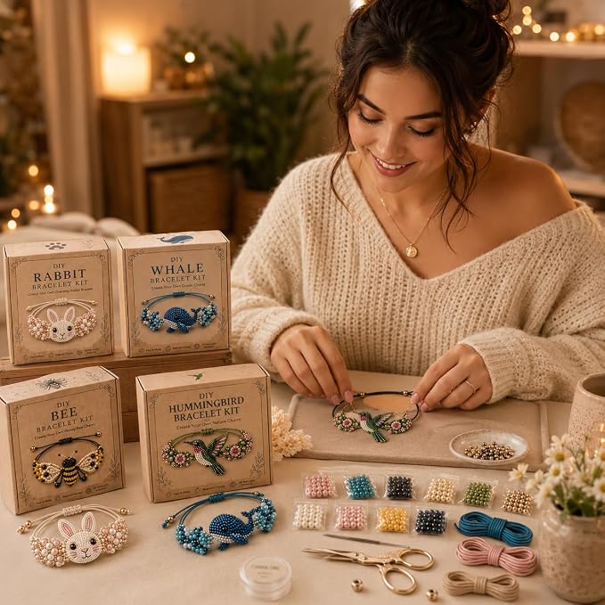 DIY Beaded Bracelet Making Kit, Beginner-Friendly Beaded Bracelet Animal Making - Image 6