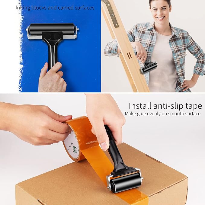 6 Inch Rubber Roller Tool, Rubber Brayer Roller - Image 4