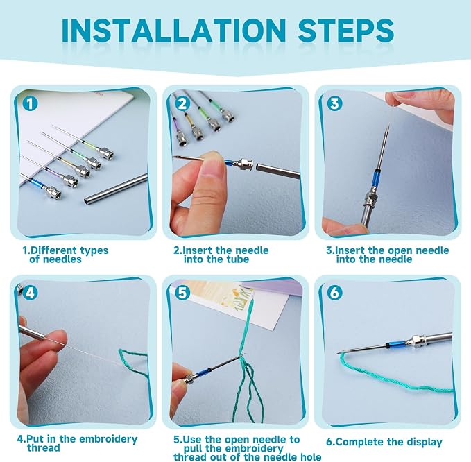 Mayboos 15 Pcs Punch Needle Kit, 8 Sizes Embroidery Punch Needle, - Image 3