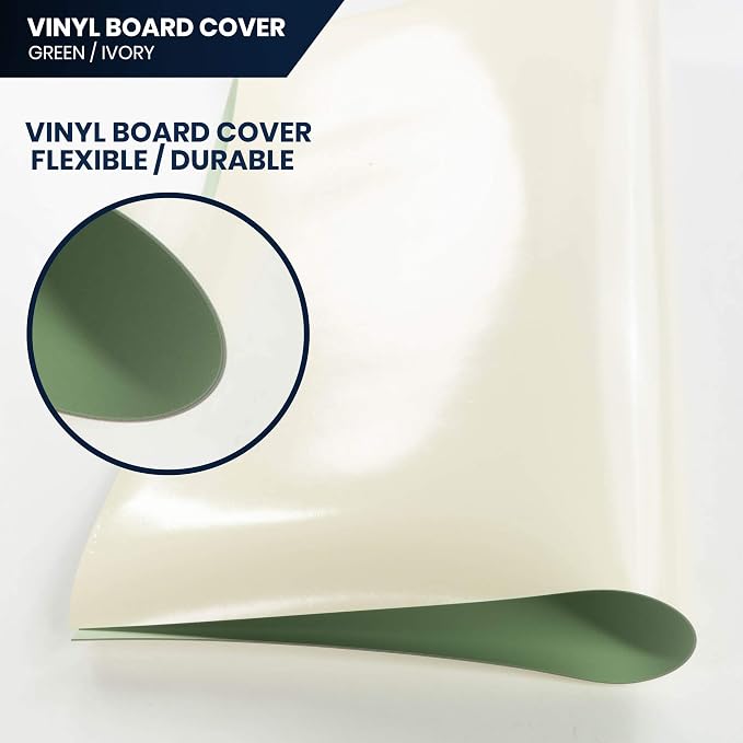 Pacific Arc Vinyl Board Cover. Self Healing and Stain Resistant Green/Ivory - Image 5