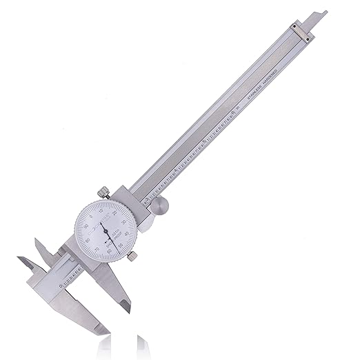 Clockwise Tools DDLR-0605 Pro Dial Caliper 0-6 Inch Double Shock Proof Stainless Steel Body SAE Measuring Tool