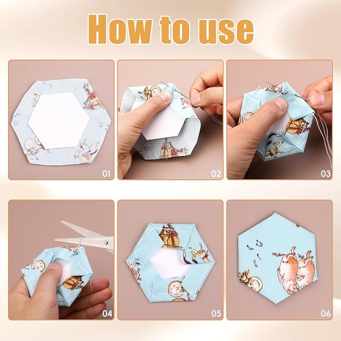 Veroave 400 Count Hexagon Paper Piecing, Paper Piecing Templates, Quilting - Image 5