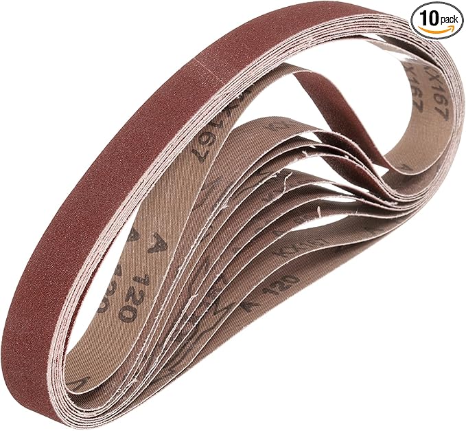 HARFINGTON 1.2 x 13 Inch Sanding Belts, 10 Pcs 120 Grits Aluminum Oxide Abrasive Belt Sander File Belt for Woodworking, Metal Polishing, Knife Sharpener