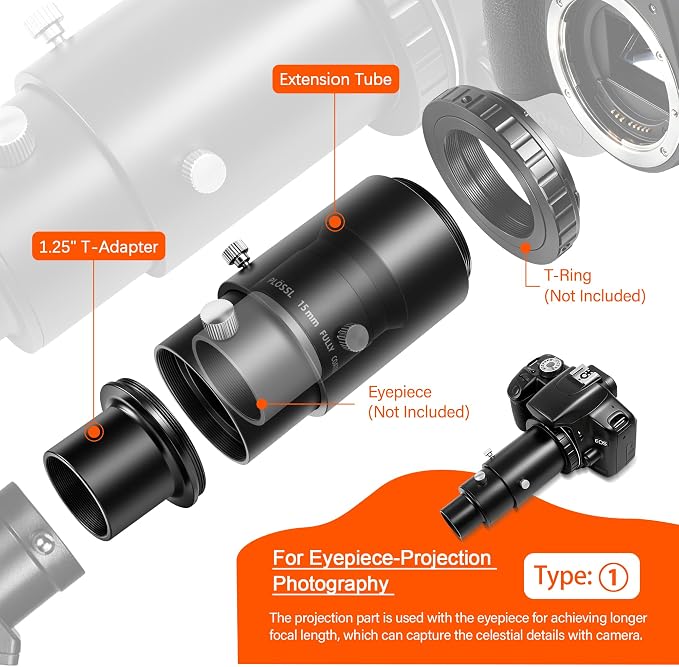 Astromania Telescope Photo Adapters, Metal Extendable Camera Adapter - Image 3
