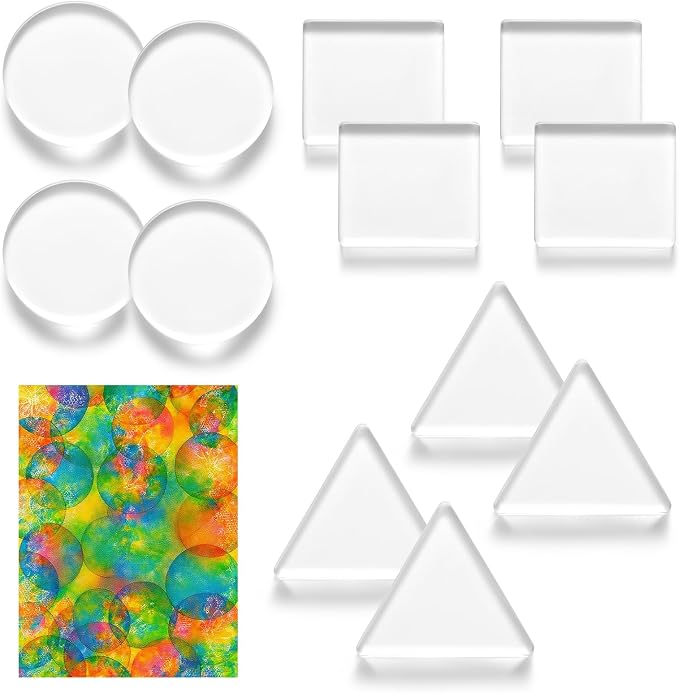 Ripeng 12 Pack Monoprinting Print Plates 3 Inch Small Gel Printing Plates by Ripeng