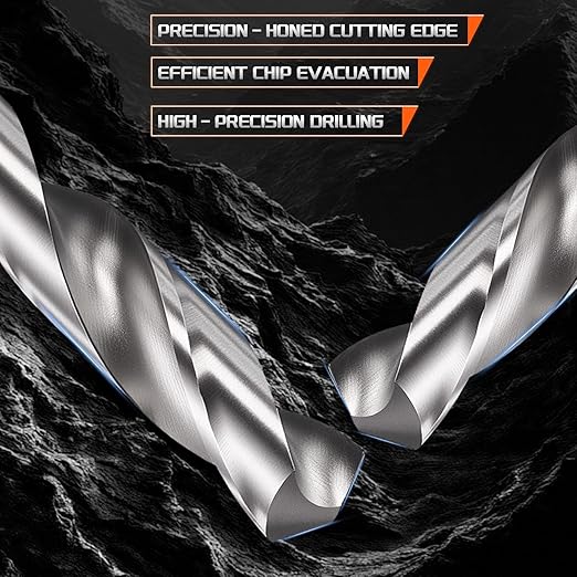 Drill Bit, 5/32" Cutting Diameter, 4241 HSS 118° Cutting Angle Uncoated Bright Versatile Jobber Bits - (Applications: for Drilling Plastic Wood Soft Metal), 12-Pieces