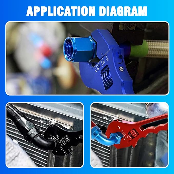 AN Hose Fitting Adjustable Wrench 3AN-12AN Lightweight Aluminum (Sliver-Non-Marring)