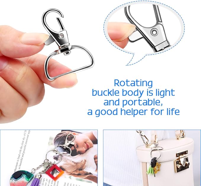 Key Chain Clip Hook, Anezus D Ring Clip Keychain Lanyard Swivel Snap Hooks Clip - Image 4
