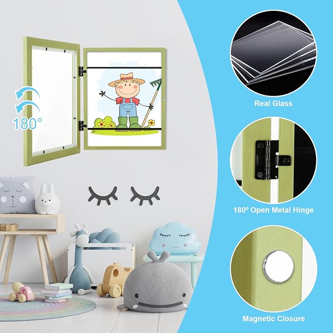 Kids Art Frames, 8.5x11 Front Opening Kids Artwork Frames Changeable, Soft - Image 6