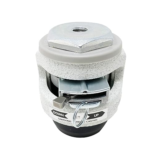 2' Retractable Leveling Caster with Ratcheting and Stemless | Nylon Wheel and NBR Pad | Ivory Color | 550 LBS Load Capacity | Single Caster