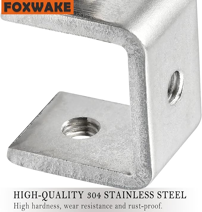 Mini C Clamps Stainless Steel 0.83 Inch for Working, Heavy Duty Small U Clamps for Metal Mounting, Universal Desk Clamp with Stable Wide Jaw Opening/I-Beam Design (4pcs)