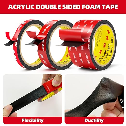 3M Double Sided Tape Heavy Duty 1in x 10ft, Heavy Duty Removable Mounting Tape - Image 2