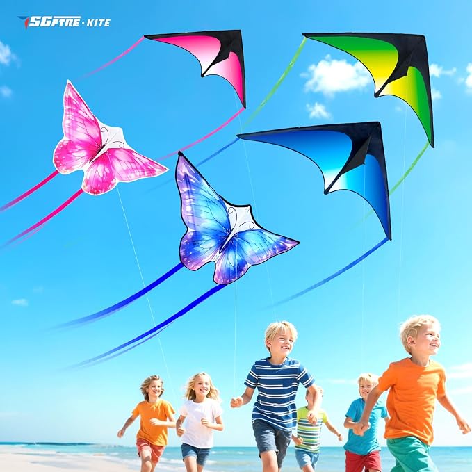 SGftre 3 Piece Set Butterfly Delta Octopus Kites - Image 3