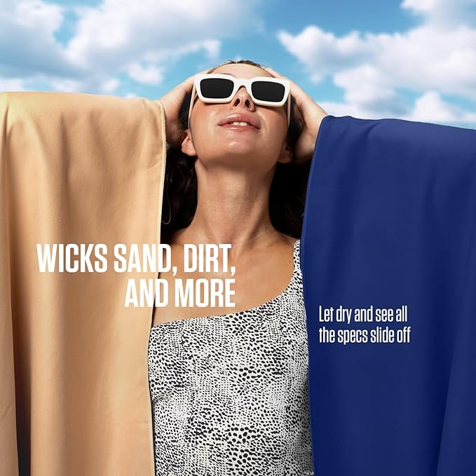 VENTURE 4TH Quick Dry Towel. Microfiber Travel Towel Ideal for Camping, Hiking, Backpacking, Gym. Lightweight & Fast Drying Travel Towels for Body. Compact & Easy to Pack - Navy Blue Large