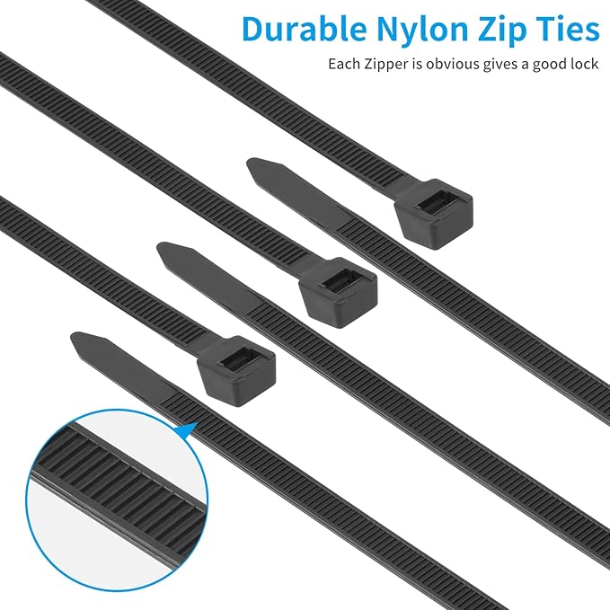 18 inch Black Zip Ties Heavy Duty 100 PACK, 200 LBS Ultra Exclusive Strong Plastic Wire Ties, Large Cable Ties Extra Long Tie Wraps, Indoor and Outdoor UV Resistant