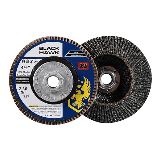 BHA High Density Zirconia Flap Discs Jumbo Grinding Wheels XL Type 27, 4.5" x 5/8"-11, 5 Pack (40 Grit)