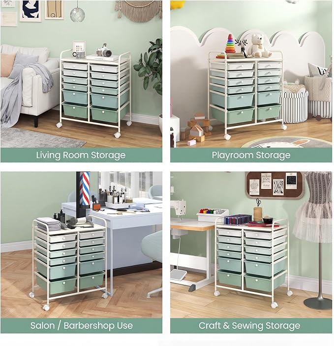 BECOMFORT 12-Drawer Rolling Cart - Image 8