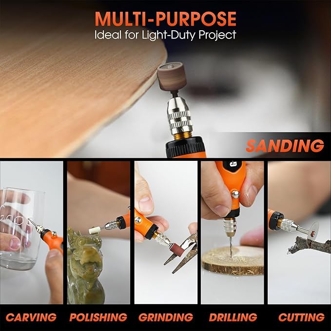 GONANZA Mini Cordless Rotary Tool Kit - 5-Speed with LED Light,Includes 78 Accessories,3.7V Type-C Rechargeable, Ideal for Grinding,Polishing,Cutting,Engraving,Drilling,DIY Crafts
