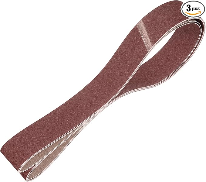 HARFINGTON 2 x 72 Inch Sanding Belts, 3 Pcs 100 Grits Aluminum Oxide Abrasive Belt Sander File Belt for Woodworking, Metal Polishing, Knife Sharpener