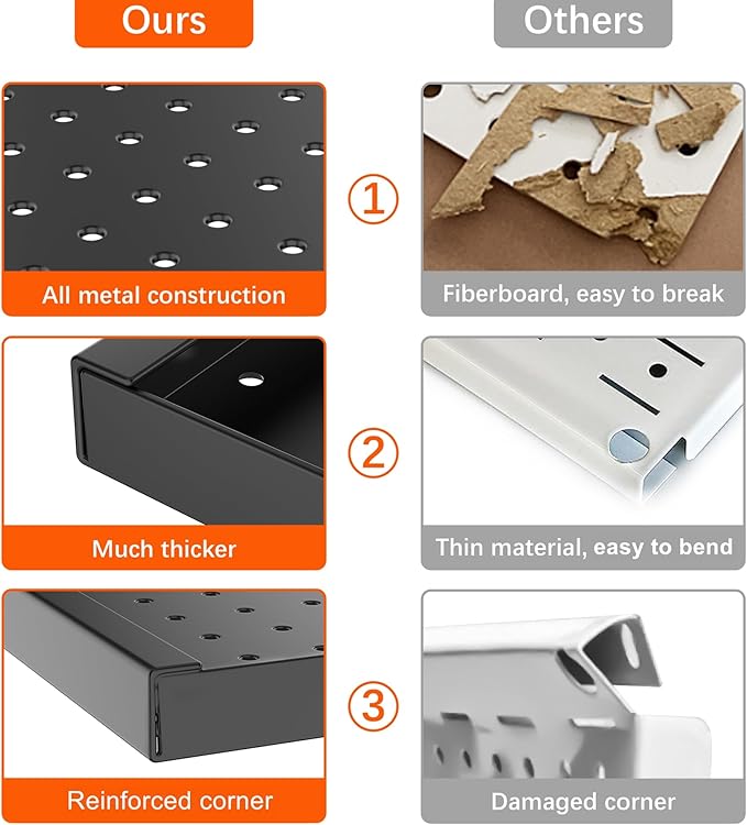 TORACK 4Pcs Metal Pegboard Panels(12"*24") for Wall, Garage Tools Pegboard System for Workbench, Modular Peg Board, Tool Organizer Board Kit for Pegboard Hooks(Pack of 4, Black)
