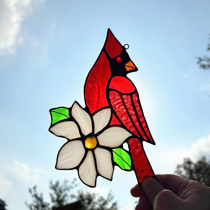 2 Packs Stained Glass Red Cardinal Memorial Gifts - Image 3