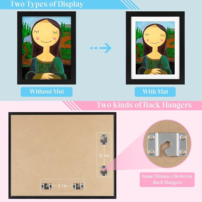 2-Pack Kids Art Frames, 11x14 Front Opening Kids Artwork Frames Changeable - Image 4
