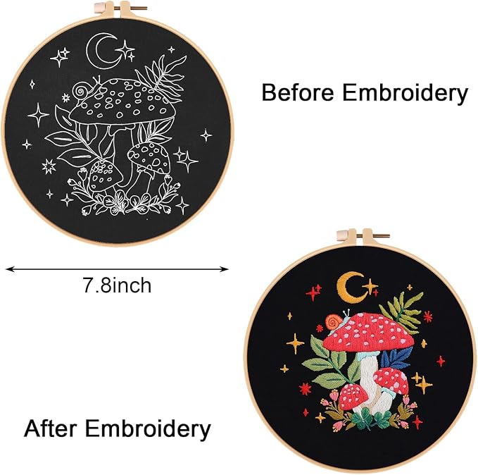 Nuberlic Mushroom Embroidery Kits - Image 3