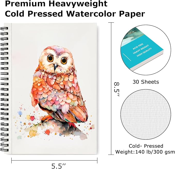 Hapikalor 5.5"x8.5"Watercolor Small Sketchbook - Image 5