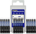15 Pack Phillips Impact Driver Bits, #3 Phillips Head Magnetic Screwdriver Bits Set, 2 Inch S2 Alloy Steel Impact Bits, 1/4" Hex Shank Screwdriver Drill Bit, CNC Machined ph3 Impact Drill Bits