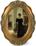 SIKOO Vintage Picture Frames 2.5x3.5 Small Antique Oval Picture Frame Tabletop by SIKOO