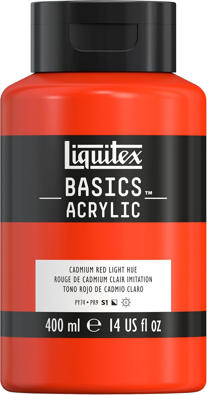 Liquitex BASICS Acrylic Paint, 400ml Bottle, Cadmium Red Light Hue by Liquitex