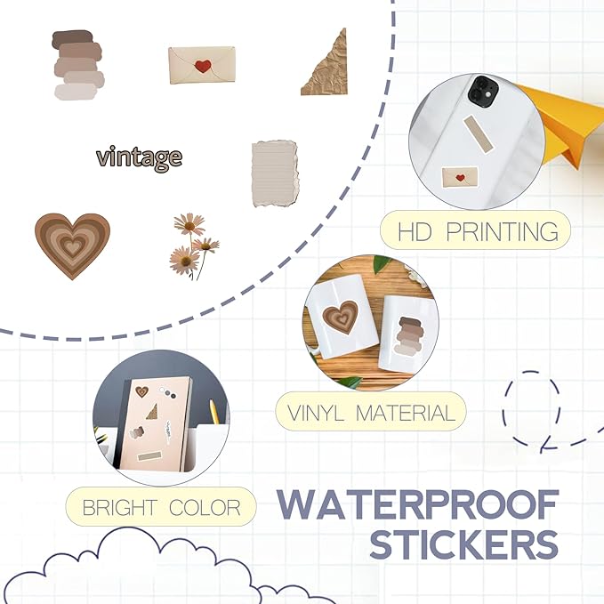 120 PCS Vintage Aesthetic Stickers - Image 6
