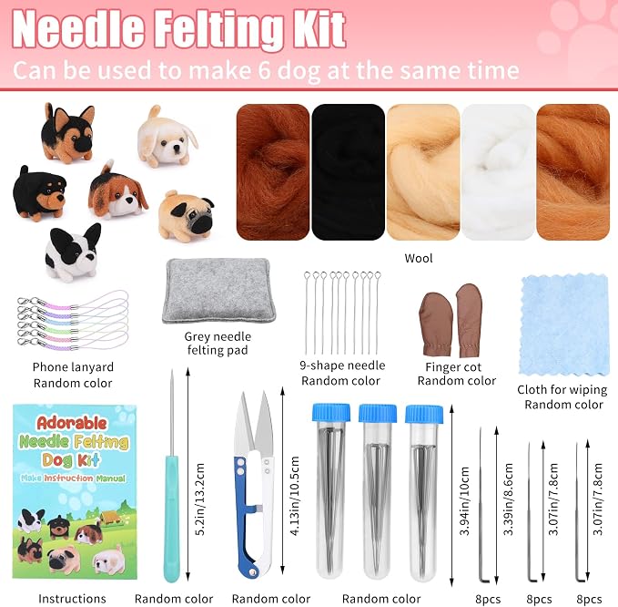 UOOU Felting Kit, Wool Roving, Felting Pad, Instruction Manual, Needle Felting - Image 2