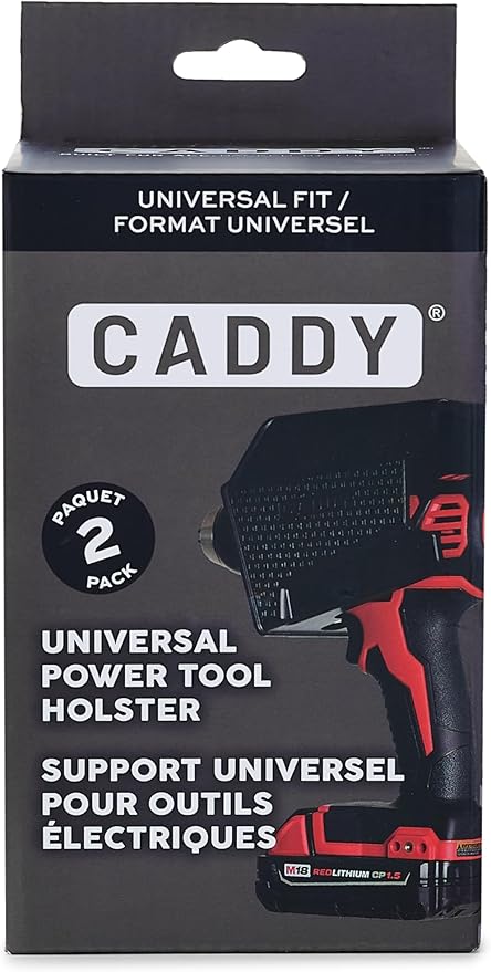Drill Holder, Power Tool Organizer, Utility Storage Rack | Universal Wall Mount Cordless tools holder fits most drills like Milwaukee and Dewalt (2-PACK) (Black)