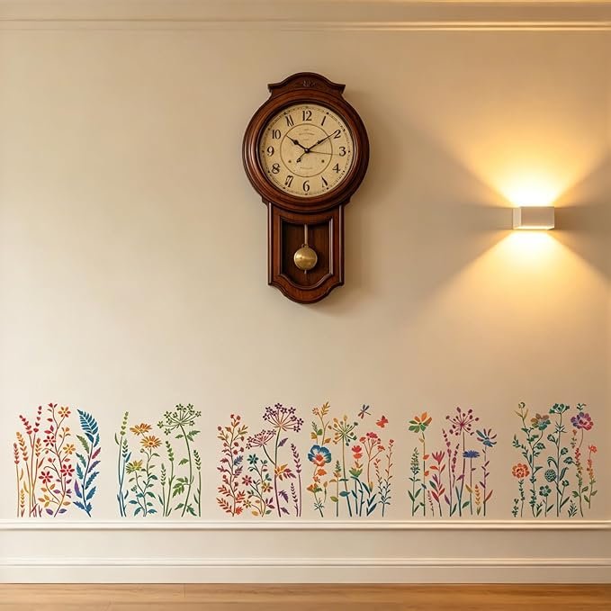 6 PCS Wildflower Stencils for Painting, Reusable Large Floral for Crafts | - Image 5