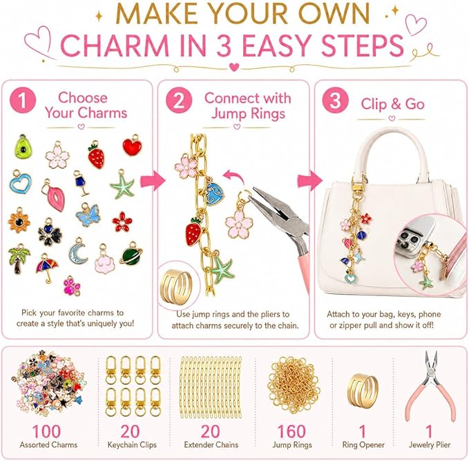 Gaiett 302 Pcs Keychain Making Kit - Image 3