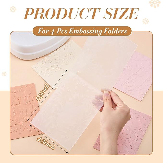 Geiserailie 8 Pcs Embossing Folders 2d/3D Embossing Machine Template Paper Card - Image 2