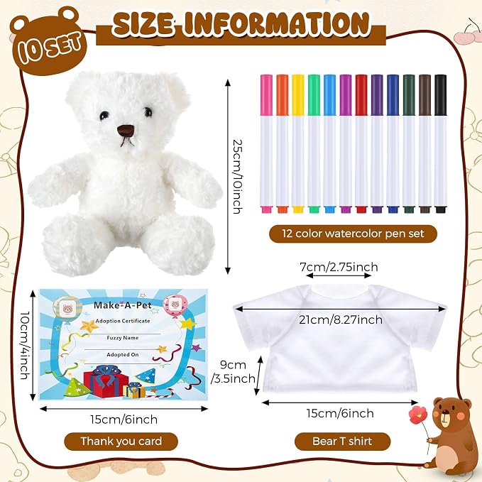 40 Pcs Make Your Own Stuffed Animal Bear Kit DIY 2026 Graduation Plush Gift 10 - Image 2