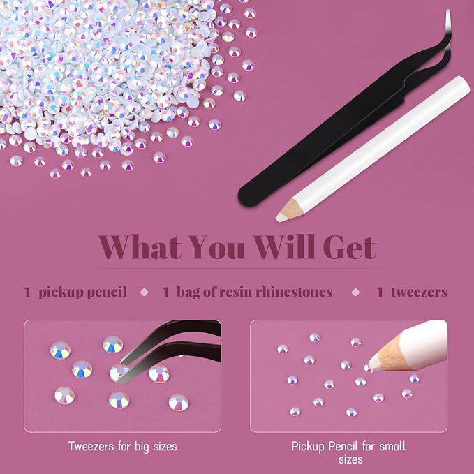 8000PCS 3mm Resin Jelly Rhinestones in Bulk, Bedazzling Flatback Crystals - Image 7