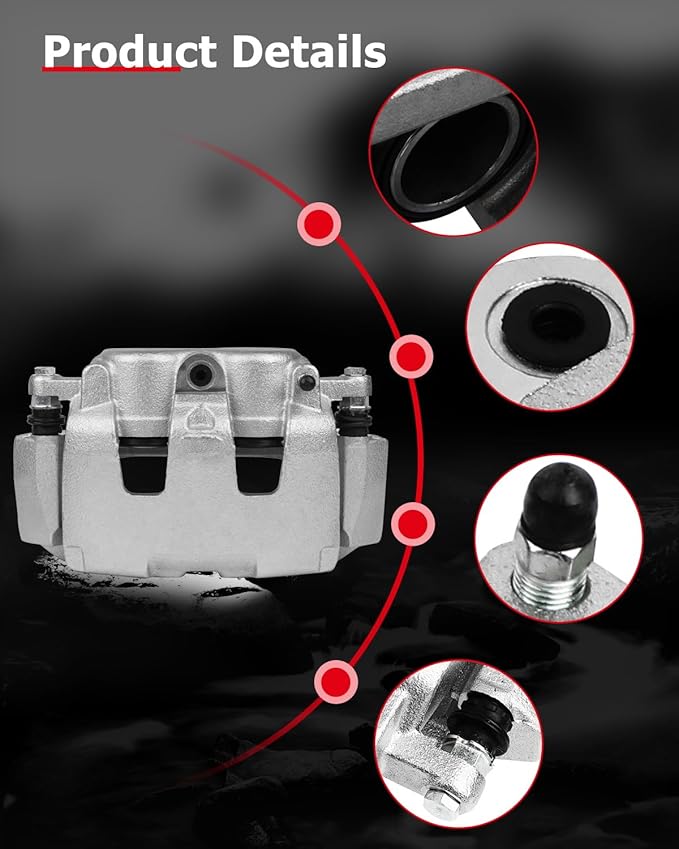 cciyu Front Right Brake Caliper Assembly w/Bracket 18B5008 For Dodge For Dakota 2005-2008,For Dodge For Ram 1500 2006-2008,For Mitsubishi For Raider 2006-2009