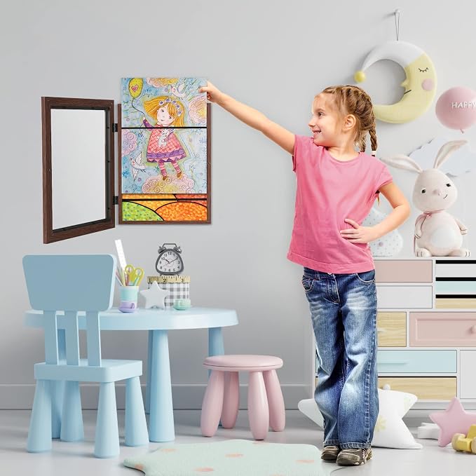 Kids Art Frames, 9x12 Front Opening Kids Artwork Frames Changeable, Holds 50 Pcs - Image 7