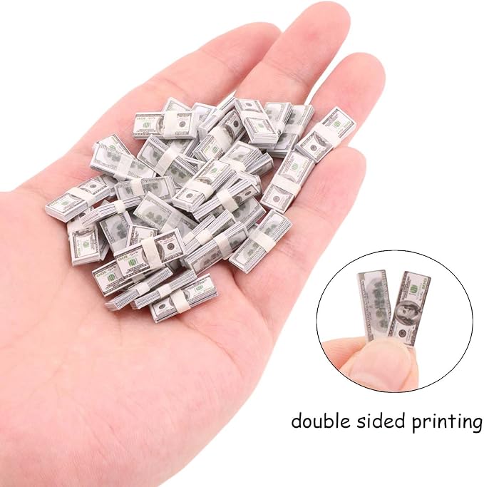 Miniature Doll Accessories 400Pcs 1:12 Scale Mini Money Miniature Playing Card - Image 2