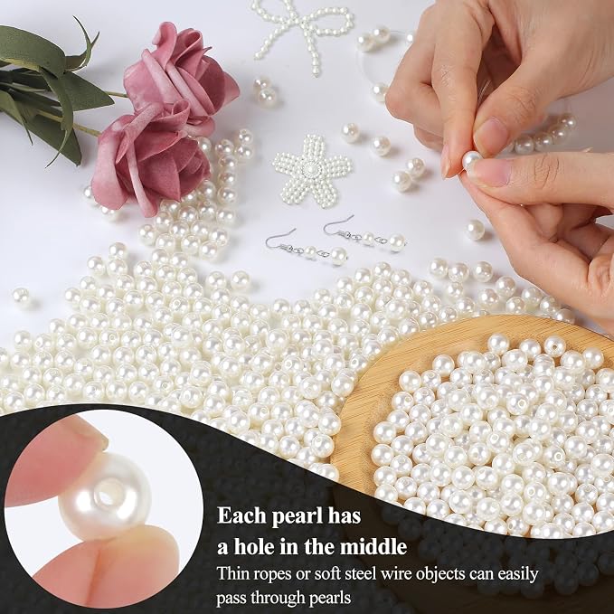 Phinus 1000 Pcs 8mm Pearl Beads - Image 3
