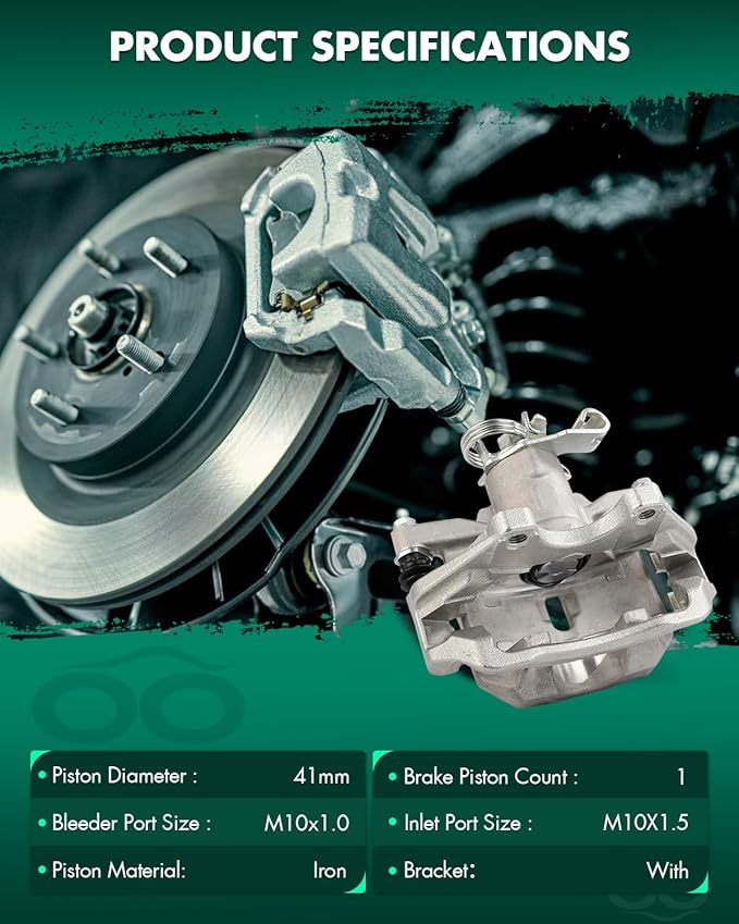 SCITOO 18B5015 Rear Right Disc Brake Caliper w/Bracket Fit For Buick For Lucerne 2006-2011,For Cadillac For DTS 2006-2011, Single Piston