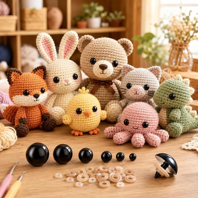 80pcs Large Safety Eyes for Amigurumi Eye for Stuffed Animals Craft Crochet - Image 3