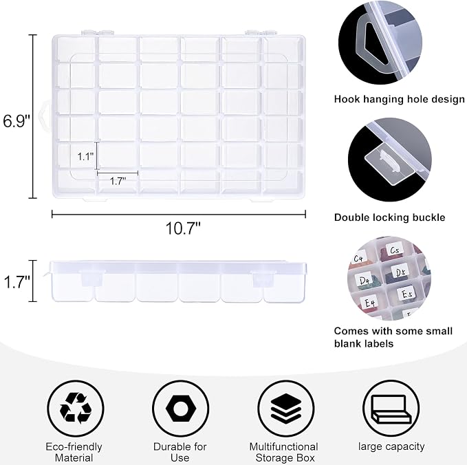 2 Pack 36 Grids Clear Plastic Organizer Box - Image 7