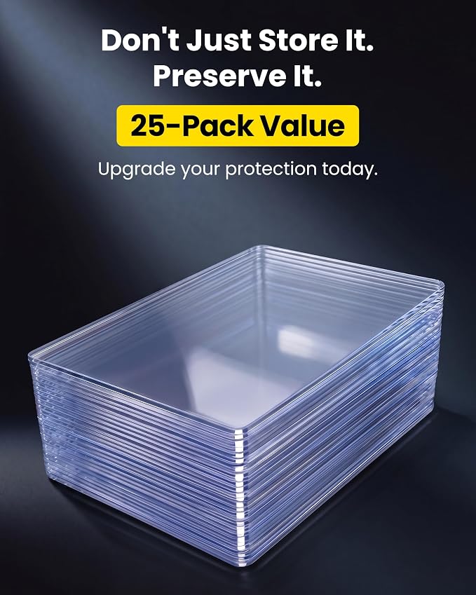 5.4" x 7.5" Jumbo Card Sleeves, Hard Plastic Holders 25 Pack, 39PT | Toploaders - Image 6